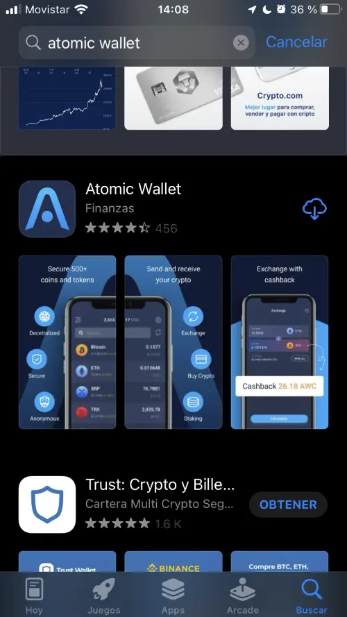 Descargar Atomic Wallet paso 1