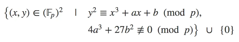 Curva eliptica combinada con campos finitos