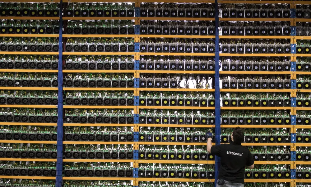 Ejemplo de granja de minería de Bitcoin